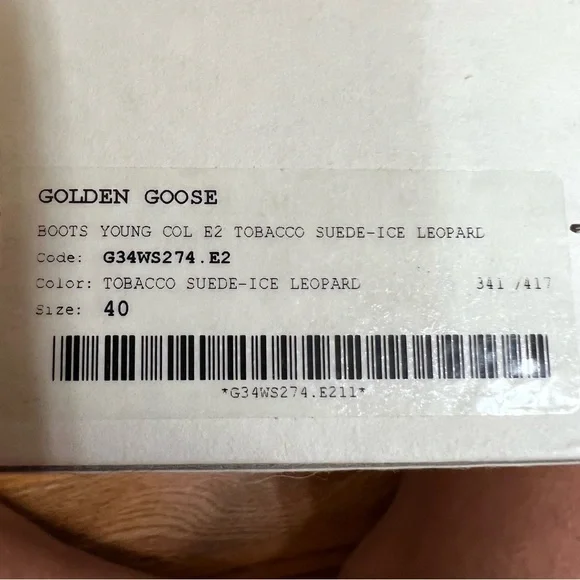 Golden Goose Young Boots in Tobacco Suede- Ice Leopard, Size 40 - Picture 10 of 12